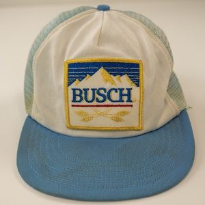 Vintage Busch Beer Mesh Trucker Patch Hat Snapback